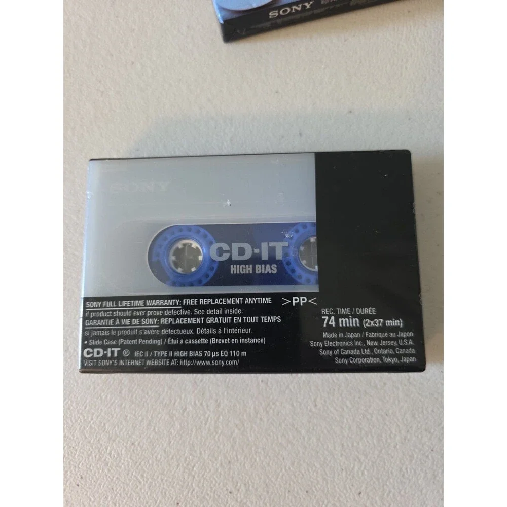 2 SONY  CDit  74  VS. I  Type II  Blank Cassette Tapes  Sealed